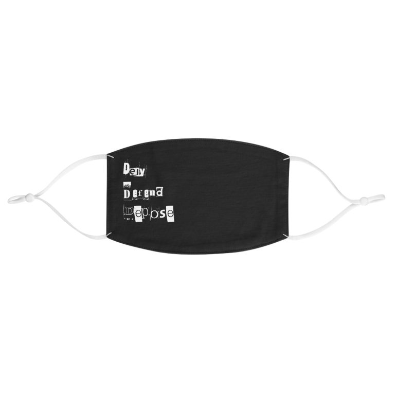 Fabric Face Mask, Deny, Defend, Depose, Political Anti-Health Insurance, Activist Gift, Protest Gear, Resist Face Covering,
